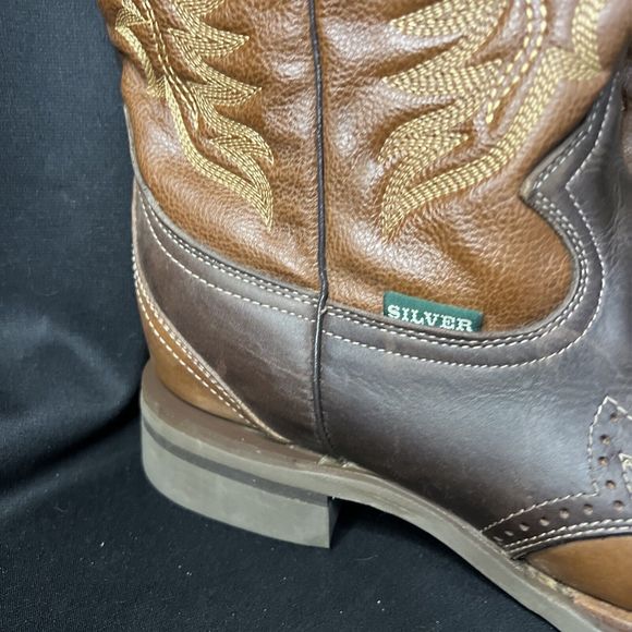 Silver Bull Mens Work Boots Brown leather cowboy size 11? - Picture 4 of 16